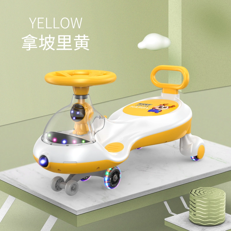 High Quality Baby Swing Cars PU Wheel Retro Children′s Scooter 1-4years Old Baby Twist Car Kids Swing Car with Music and Light