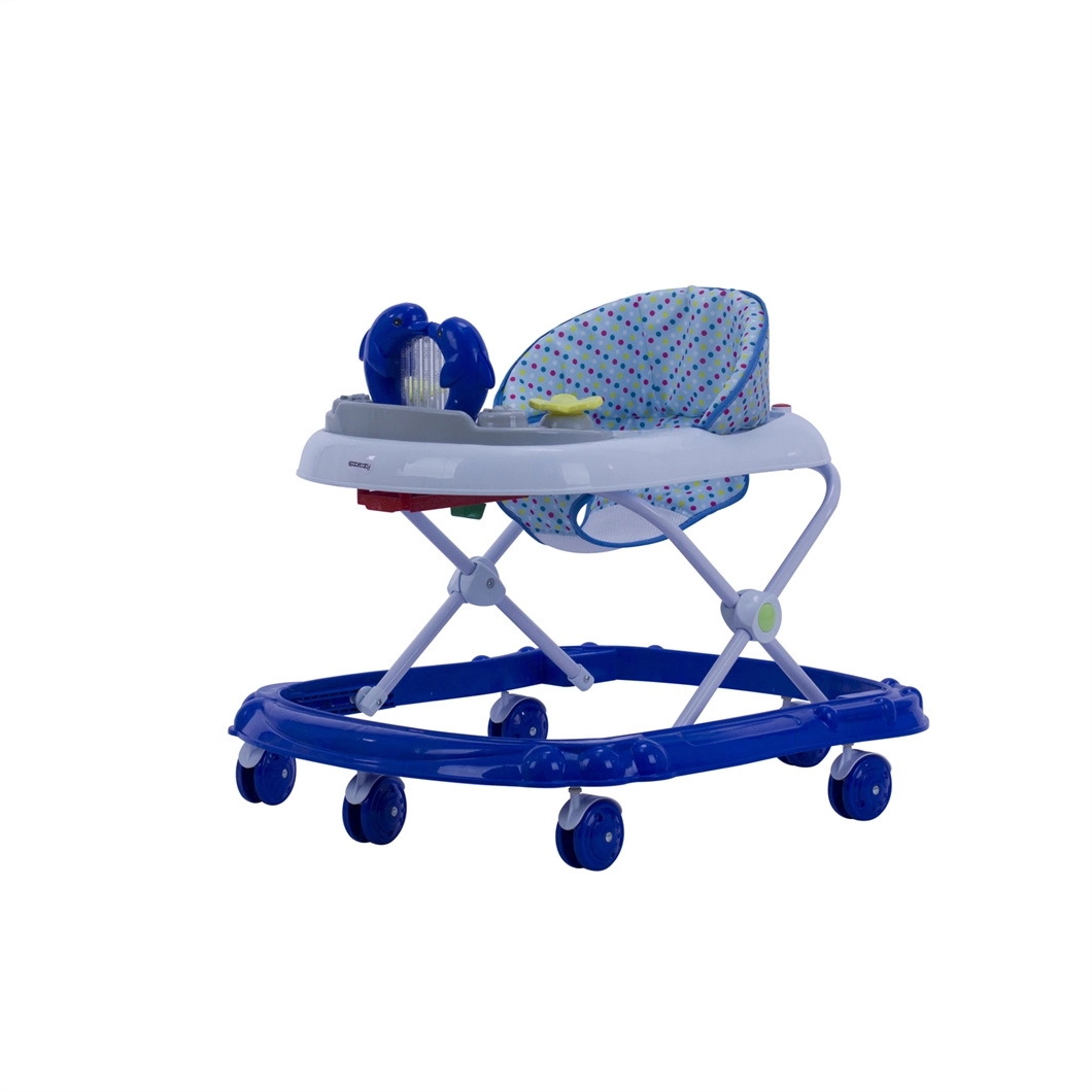 Cartoon Baby Walker Folding Adjustable Baby Walker Toy with Music