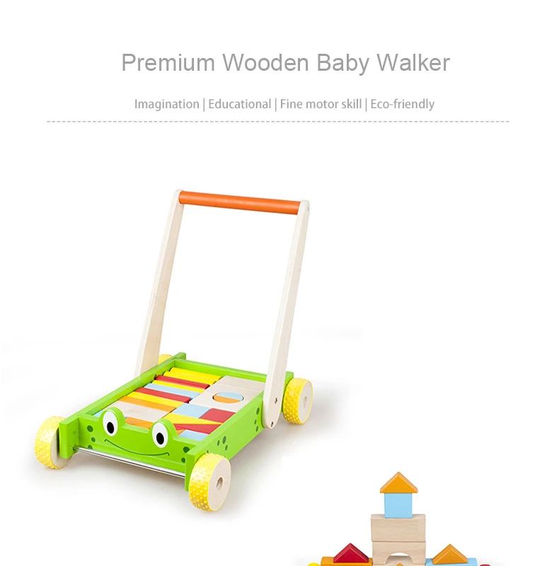 Wooden Baby Push Walker Toy Multifunction Learning Activity Children Toddler Toys