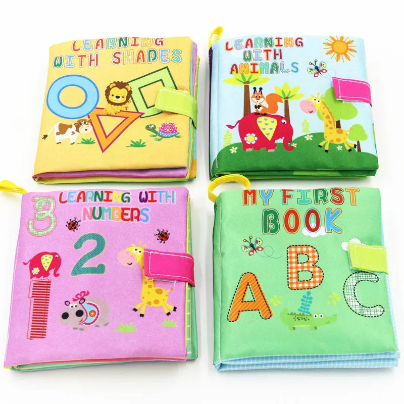 Baby Toys Soft Cloth Books Infant Educational Stroller Rattle