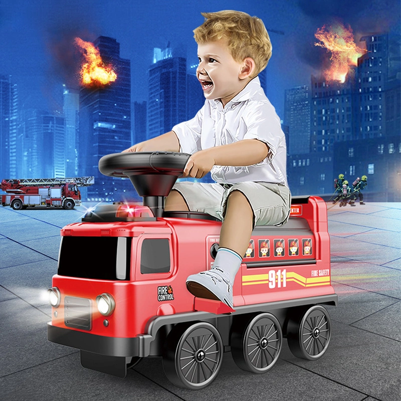 2 in 1 Electric Battery Power Car Toys Adventure Kids Ride on Car Toy Fire Truck with Parking Lot Toy