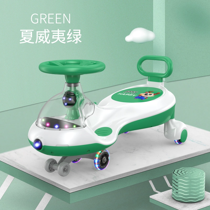 High Quality Baby Swing Cars PU Wheel Retro Children′s Scooter 1-4years Old Baby Twist Car Kids Swing Car with Music and Light