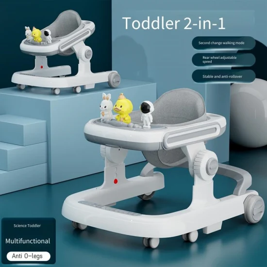 Novo brinquedo infantil moderno para empurrar para andar, veículo, sentado para ficar em pé, bebê, anti-o-leg, anti-capotamento, música, multifuncional, andador de bebê