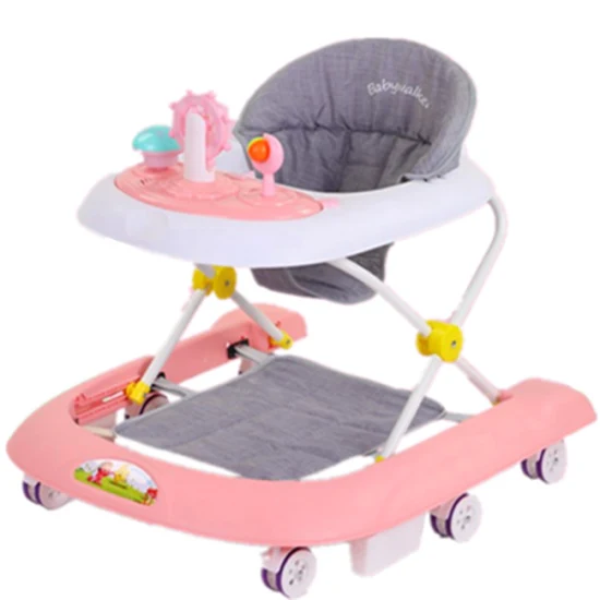 Venda imperdível andadores de bebê dobráveis ​​com música e luzes/multifuncional ajudante de andador infantil velocidade ajustável para bebês de 6 a 15 meses