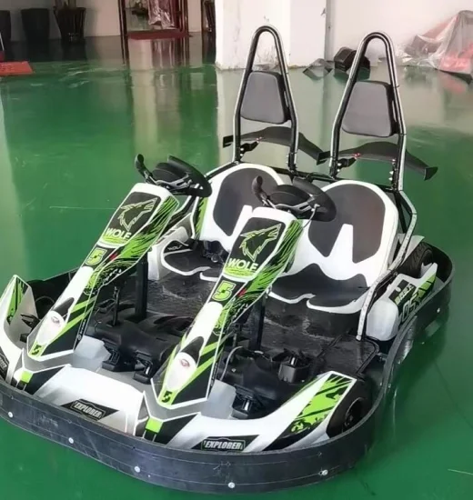 Kart de corrida estilo parental com assento duplo alimentado por bateria, pedal de kart elétrico carro de kart elétrico para crianças adultas