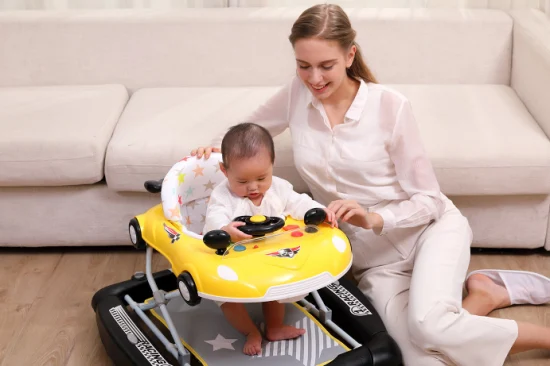 Andador de bebê 2 em 1, com apoio para os pés, dobrável,