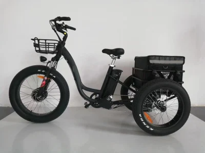 Suprimentos de fábrica Bicicleta elétrica de três rodas 500 W, adulto Shimano 7 velocidades, triciclo elétrico de pneu gordo